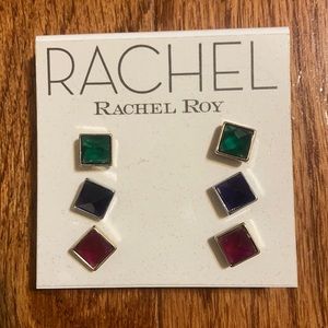 RACHEL Rachel Roy Set of 3 Jewel-Toned Earrings